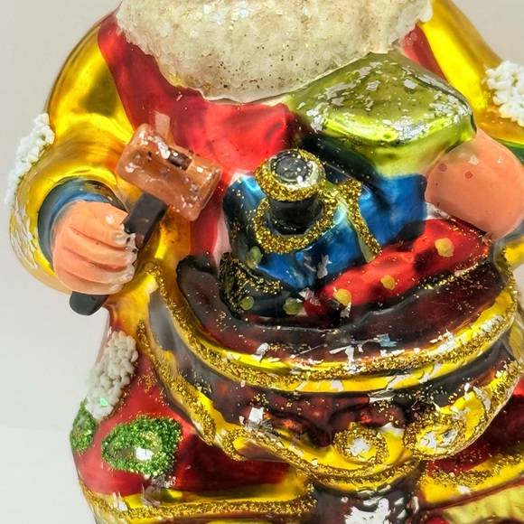 Antique Vintage Glass Christopher Radko Santa Clause Toy Making Ornament 5” - Picture 4 of 5